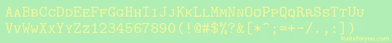 Lmmonocaps10Regular Font – Yellow Fonts on Green Background