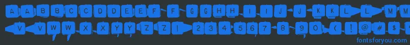 Fonte Backspacersquare – fontes azuis em um fundo preto