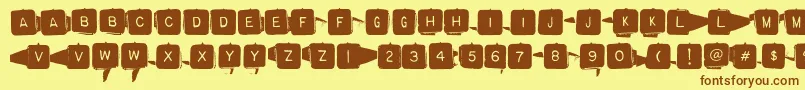 Backspacersquare Font – Brown Fonts on Yellow Background