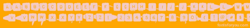 Backspacersquare-Schriftart – Rosa Schriften auf orangefarbenem Hintergrund