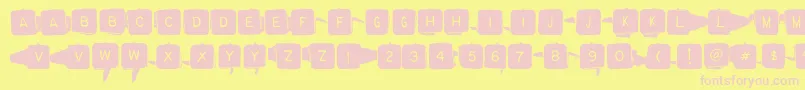 Backspacersquare Font – Pink Fonts on Yellow Background