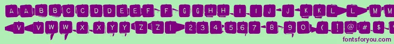 Backspacersquare-Schriftart – Violette Schriften auf grünem Hintergrund