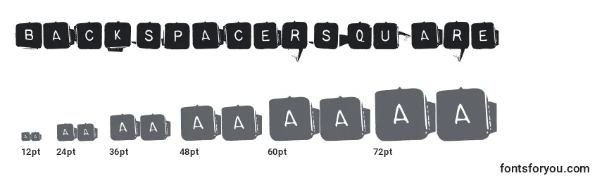 Размеры шрифта Backspacersquare
