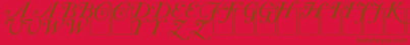 Шрифт CasInit – коричневые шрифты на красном фоне