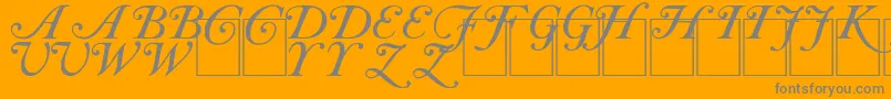 CasInit-Schriftart – Graue Schriften auf orangefarbenem Hintergrund