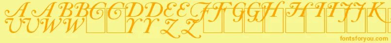 CasInit Font – Orange Fonts on Yellow Background