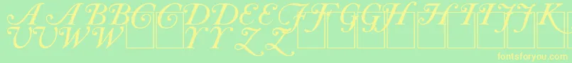 CasInit-Schriftart – Gelbe Schriften auf grünem Hintergrund