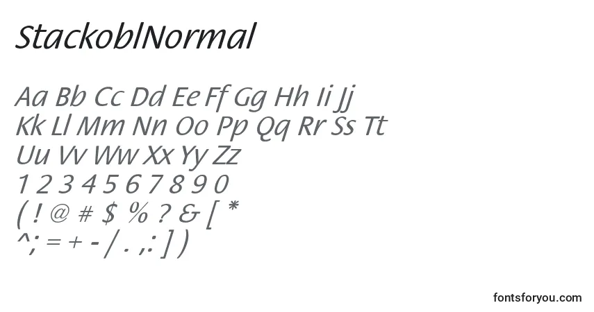 StackoblNormalフォント–アルファベット、数字、特殊文字
