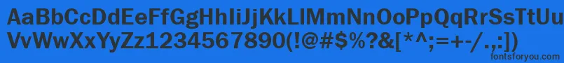 Franklingothdemiett-fontti – mustat fontit sinisellä taustalla