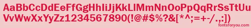 フォントFranklingothdemiett – ピンクの背景に赤い文字