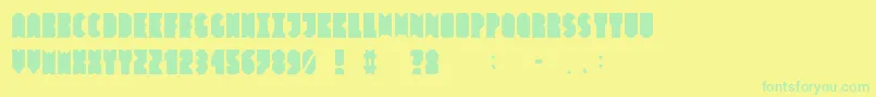 Hashtagbasic Font – Green Fonts on Yellow Background