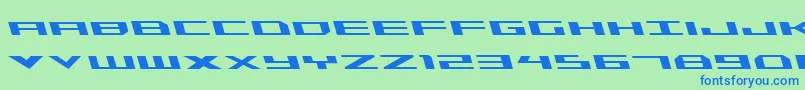 TriremeLeftalic Font – Blue Fonts on Green Background