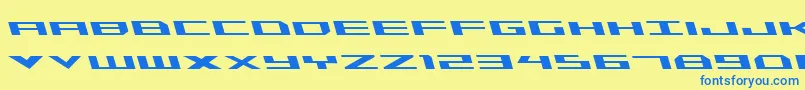 TriremeLeftalic Font – Blue Fonts on Yellow Background