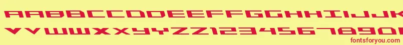 TriremeLeftalic Font – Red Fonts on Yellow Background