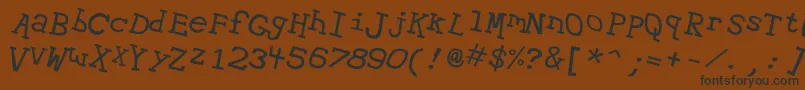 Czcionka Hypewri2 – czarne czcionki na brązowym tle