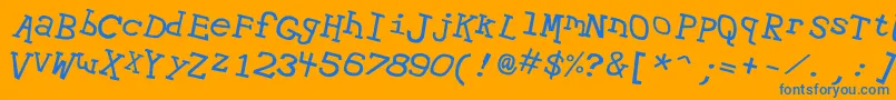 Hypewri2 Font – Blue Fonts on Orange Background