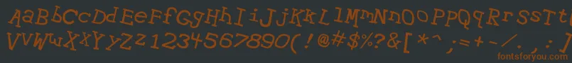 Hypewri2-Schriftart – Braune Schriften auf schwarzem Hintergrund