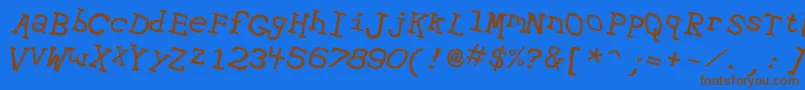 Hypewri2 Font – Brown Fonts on Blue Background