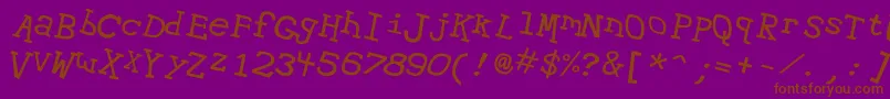 Hypewri2-Schriftart – Braune Schriften auf violettem Hintergrund