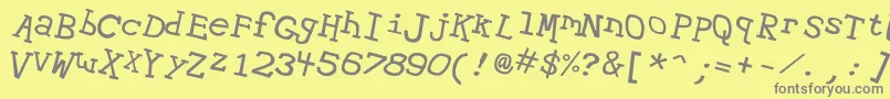 Hypewri2 Font – Gray Fonts on Yellow Background
