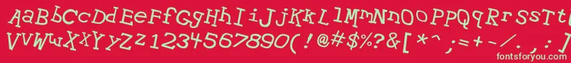 Hypewri2 Font – Green Fonts on Red Background