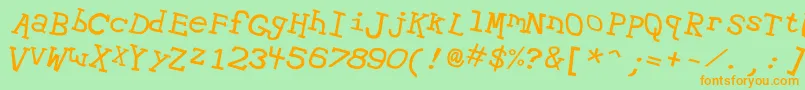 fuente Hypewri2 – Fuentes Naranjas Sobre Fondo Verde