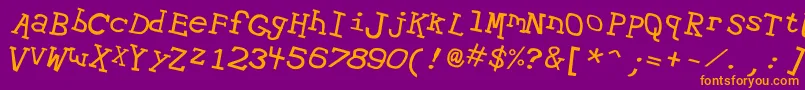 Hypewri2-Schriftart – Orangefarbene Schriften auf violettem Hintergrund