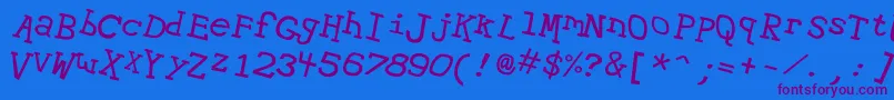 Hypewri2 Font – Purple Fonts on Blue Background