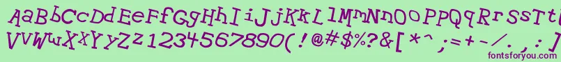 Police Hypewri2 – polices violettes sur fond vert