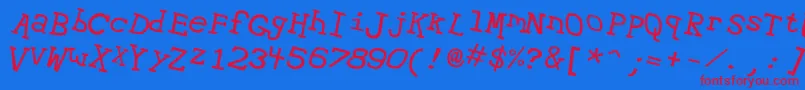 Hypewri2 Font – Red Fonts on Blue Background