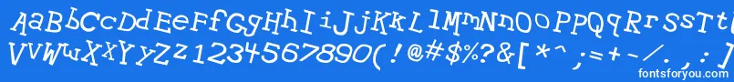 フォントHypewri2 – 青い背景に白い文字