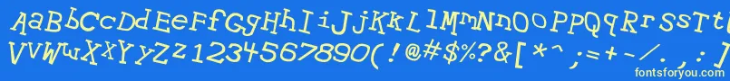 Hypewri2 Font – Yellow Fonts on Blue Background