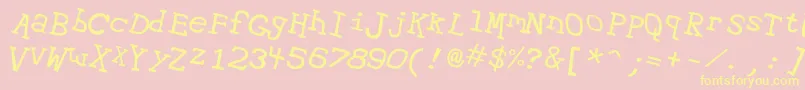 Hypewri2-Schriftart – Gelbe Schriften auf rosa Hintergrund