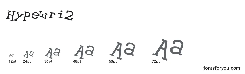 Размеры шрифта Hypewri2
