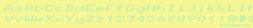 Fonte Telidonexhv ffy – fontes verdes em um fundo amarelo