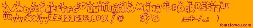 Royaltea Font – Purple Fonts on Orange Background