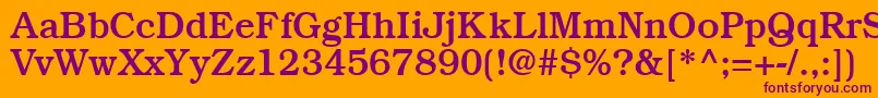 Czcionka BookmanmediumRegular – fioletowe czcionki na pomarańczowym tle