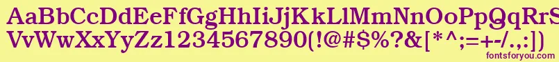BookmanmediumRegular Font – Purple Fonts on Yellow Background