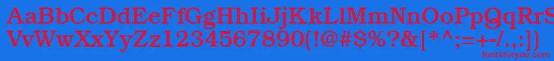BookmanmediumRegular-fontti – punaiset fontit sinisellä taustalla