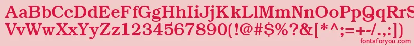 Fonte BookmanmediumRegular – fontes vermelhas em um fundo rosa