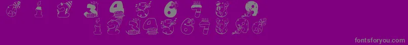 Birthdaydigits Font – Gray Fonts on Purple Background