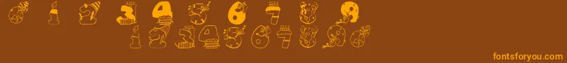 Birthdaydigits Font – Orange Fonts on Brown Background