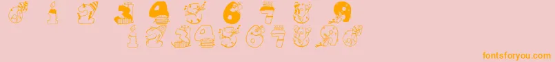 Birthdaydigits Font – Orange Fonts on Pink Background