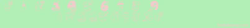 Birthdaydigits Font – Pink Fonts on Green Background