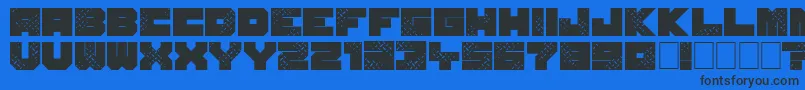 SevenOfOne Font – Black Fonts on Blue Background