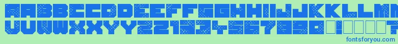 SevenOfOne-fontti – siniset fontit vihreällä taustalla