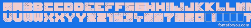 フォントSevenOfOne – ピンクの文字、青い背景