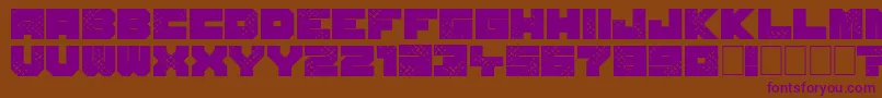 フォントSevenOfOne – 紫色のフォント、茶色の背景