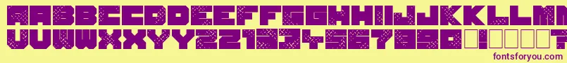 SevenOfOne-fontti – violetit fontit keltaisella taustalla