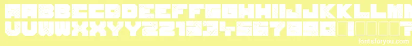 Czcionka SevenOfOne – białe czcionki na żółtym tle